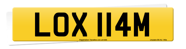 Registration number LOX 114M